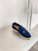 Loro Piana Summer Charms Walk Loafers Blue Fluorite For Women - FAE5444 W13O - Image 6