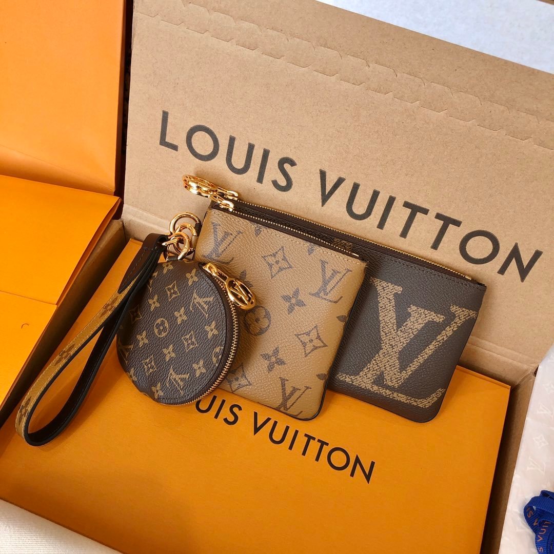 209385f4-1.jpg Louis Vuitton Trio Pouch Monogram Reverse For Women 7.7in/19.5cm M68756 - Image 1