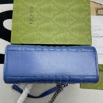 Gucci Marmont Small Matelasse Tote Blue 675796 UM8BF 4340 - Image 8
