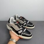 Louis Vuitton Trainer Sneaker Mix Of Materials Black For Men LV