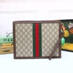 Gucci Ophidia Pouch With Web Beige And Ebony GG Supreme Canvas 672989 96IWT 8745 - Image 6