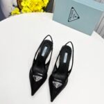 Prada Mesh Fabric Slingback Pumps Black For Women PRD 1I828M_099_F0002_F_045