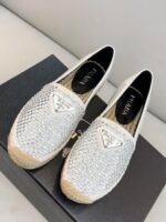 Prada Espadrillas With Crystals White For Women 0.8in/20mm PRD - Image 4