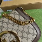 Gucci Blondie Medium Shoulder Bag 11in/ 28cm Beige/ Ebony GG Supreme Canvas Gold Hardware For Women 699268 K9GSG 8358 - Image 11