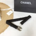 Chanel Belt With Double C Buckle Black Gold-Tone Metal and Strass Women Belt - Image 4