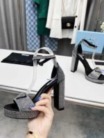Prada Satin Platform Sandals With Crystals Black For Women 5.3in/135mm PRD 1XP53B_2AWL_F0T7O_F_135 - Image 5