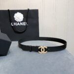 Chanel Belt With Double C Buckle Black With Full Gold Toned Hardware Women Belt - Image 2