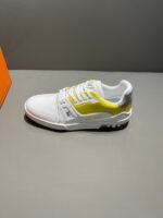 Louis Vuitton Trainer Sneaker White/Yellow Virgil Abloh For Men LV - Image 8