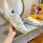 Louis Vuitton Trainer Sneaker Rubber Grain White Virgil Abloh For Men LV 1A8WAX - Image 2
