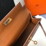 Hermes Mini Kelly 19 Sellier Epsom Brown Bag For Women, Women's Handbags, Shoulder Bags 7.5in/19cm - Image 3