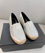 Prada Espadrillas With Crystals White For Women 0.8in/20mm PRD - Image 9