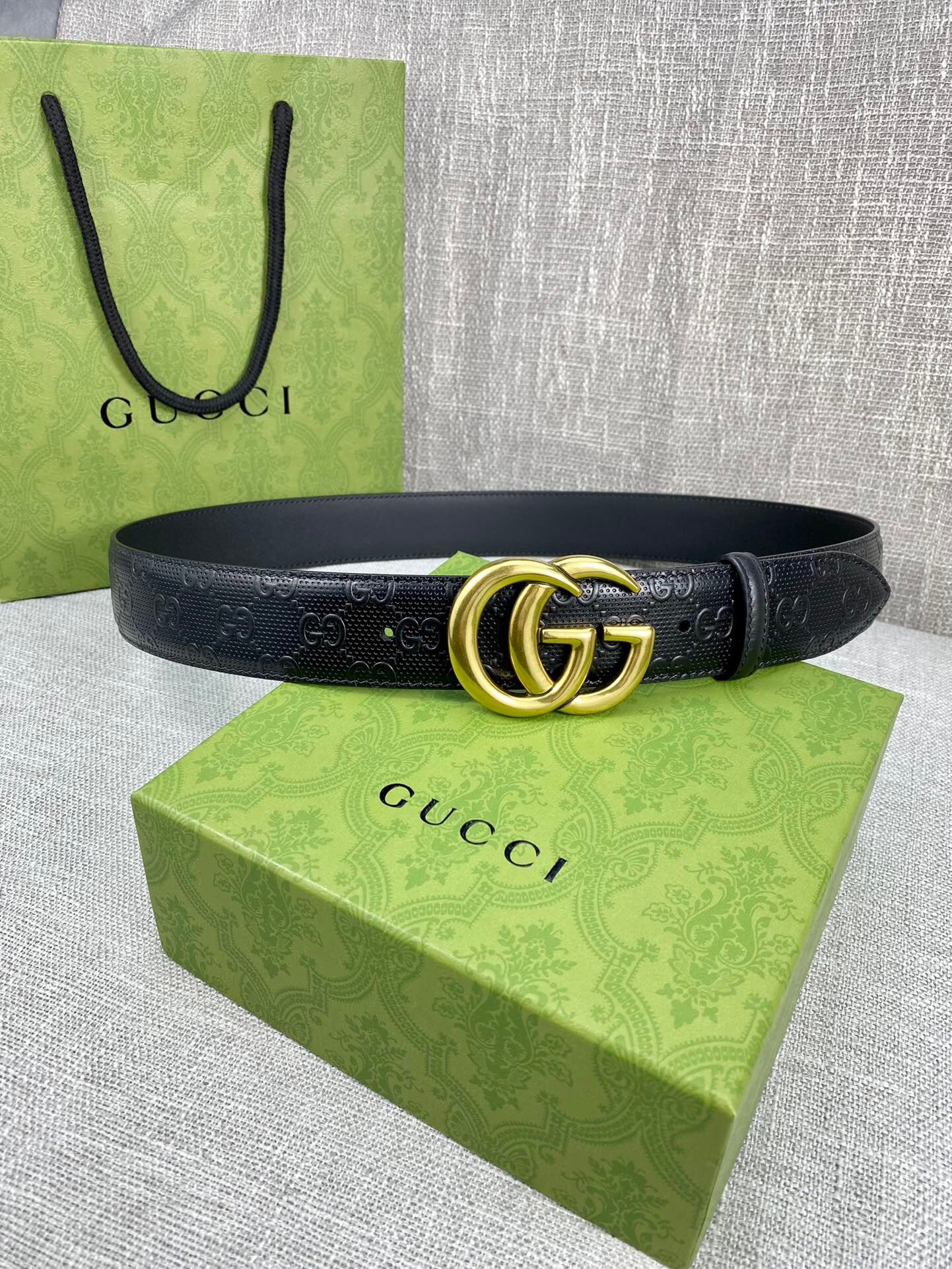 2cd9cd3b.jpeg Gucci Signature Belt Black - Image 1