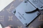 Louis Vuitton S-Lock Vertical Wearable Crossbody Bag Monogram Macassar Black For Men 7.5in/19cm LV M81522 - Image 7