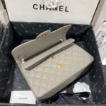Chanel Classic Flap Bag Large Crossbody 11.8in/ 30cm Grey Gold Hardware For Women - Image 9