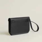 Hermes Garden Kelly Depeches 25 Pouch Silver Hardware Black For Men - 25.4cm/10in - Image 4