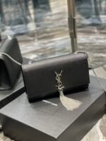 Saint Laurent Kata Medium Chain Bag Black With Tassel 354119BOW0N1000 - Image 3