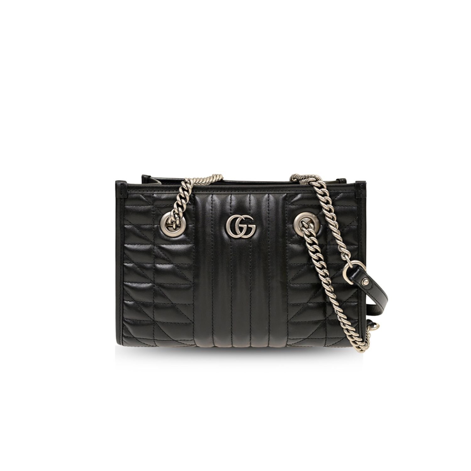 xr:d:DAGBeGYKeuI:729,j:244744736306094923,t:24041018 Gucci GG Marmont Small Tote Bag Black 681483 UM8BN 1000 - Image 1