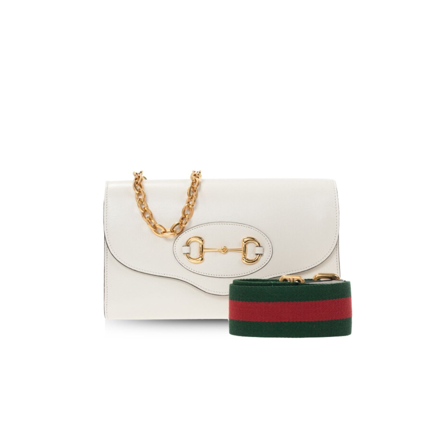 xr:d:DAGBeGYKeuI:741,j:2942400918104890293,t:24041019 Gucci Horsebit 1955 Small Bag White 677286 18YSX 9068 - Image 1