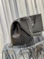 Saint Laurent College Large Chain Bag Black With Silver TonedHardware 600278BRM041000 - Image 3