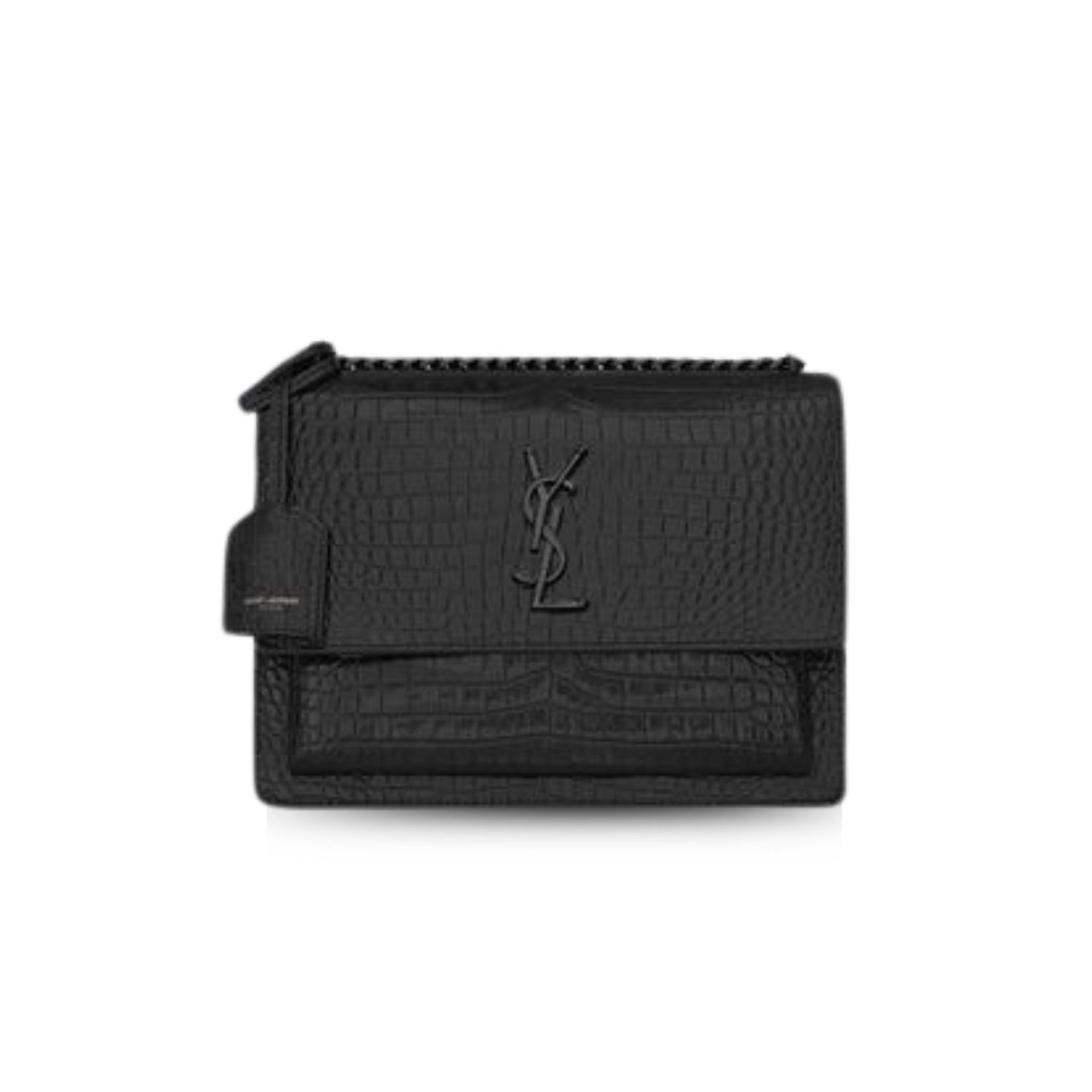 xr:d:DAGBeGYKeuI:892,j:5089492125745183844,t:24041115 Saint Laurent Sunset Medium Chain Bag Black 442906DND0U1000 - Image 1