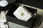 Chanel CO-CO Clutch With Chain 9.5cm/3.7in Gold Toned Hardware For Women White - Image 2