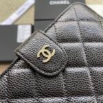 Chanel CO-CO Flap Wallet 15cm/5.9in Silver Hardware For Women Black  - Image 2