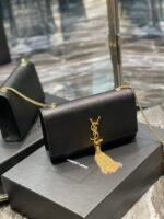 Saint Laurent Kata Medium Chain Bag Black With Tassel 354119BOW0J1000 - Image 3
