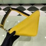 Prada Saffiano Triangle Shoulder Bag 11in/ 28cm Yellow Silver Hardware For Women 2VH155_2FAD_F0377_V_OOO - Image 5