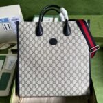 Gucci Tote Bag With Interlocking G Beige And Blue - Image 5