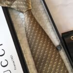 Gucci G Silk Jacquard Tie Yellow Copper GG Men Tie