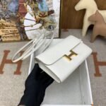 Hermes Constance Long Togo Wallet White, Gold Toned Hardware Bag For Women, Women's Handbags, Shoulder Bags 8.1in/21cm - Image 6