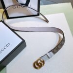 Gucci GG Belt With Double G Buckle Beige/White ‎625839 92TLC 9761 - Image 5