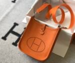 Hermes Evelyne 16 Amazone Bag Orange With Silver-Toned Hardware For Women, Women's Shoulder And Crossbody Bags 6.3in/16cm - Image 5