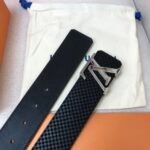 Louis Vuitton Initiales LV Belt Damier Black With Silver Buckle LV Belt