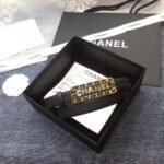 Chanel Belt With Chanel Signature Black with Gold-Toned Metal Hardware Women Belt - Image 2
