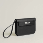 Hermes Garden Kelly Depeches 25 Pouch Silver Hardware Black For Men - 25.4cm/10in - Image 3