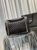 Saint Laurent College Large Chain Bag Black With Silver TonedHardware 600278BRM041000 - Image 4