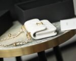 Chanel CO-CO Clutch With Chain 9.5cm/3.7in Gold Toned Hardware For Women White - Image 5