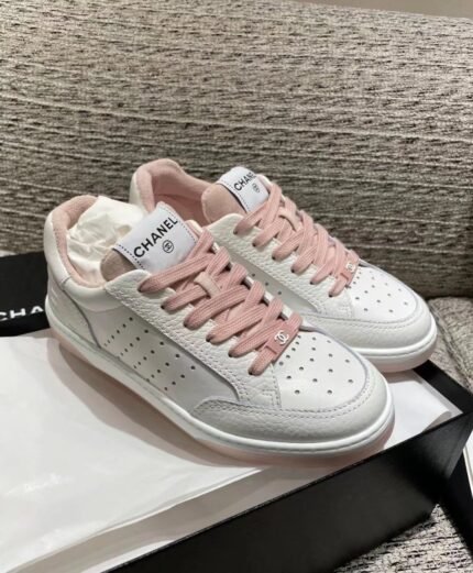Chanel Sneakers White/Pink For Women, Women's Shoes 0.4in/1cm G39225