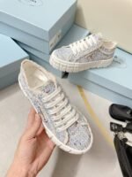 Prada Double Wheel Gabardine Sneakers Light Blue For Women 2in/50mm PRD - Image 6