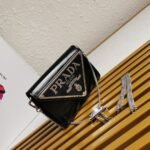 Prada Brushed Shoulder Bag Black - Image 8