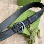 Gucci Signature Belt Black GG, Gucci Belt 411924 - Image 3