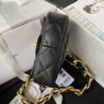 Chanel Flap Bag Mini Crossbody 6.6in/ 17cm Black Gold Hardware For Women AS3213 - Image 4