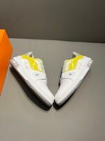 Louis Vuitton Trainer Sneaker White/Yellow Virgil Abloh For Men LV - Image 5