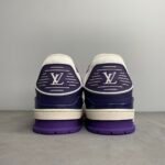 Louis Vuitton Trainer Sneaker Mix Of Materials White/Purple Virgil Abloh For Men LV - Image 9