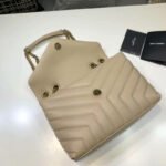 Saint Laurent Loulou Small Chain Bag In Matelassé Y Beige 494699DV7272721 - Image 3