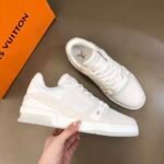 Louis Vuitton Trainer Sneaker Monogram Patent Canvas White Virgil Abloh For Men LV 1A9G53 - Image 7
