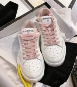 Chanel Sneakers White/Pink For Women, Women's Shoes 0.4in/1cm G39225 - Image 6