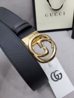 Gucci Belt With Interlocking G Buckle Black - Image 3