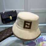 Fendi Denim Bucket Hat Cream Fendi Hat - Image 2